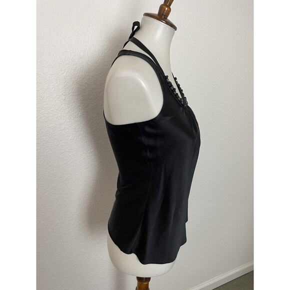 Club Monaco Tank Top Jeweled Ribbon Tie Racerback - Picture 5 of 8
